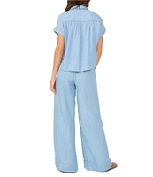 1. STATE Chambray Wide-Leg Pull-On Pants