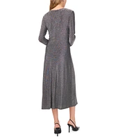 1. STATE Crew Neck Long Sleeve Midi Dress