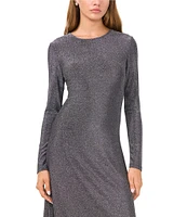 1. STATE Crew Neck Long Sleeve Midi Dress