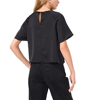 1. STATE Crew Neck Short Sleeve Blouse