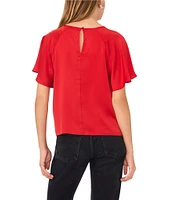 1. STATE Crew Neck Short Sleeve Blouse