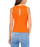 1. STATE Crew Neck Sleeveless Back Cutout Ribbed Knit Tank