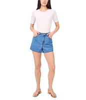 1. STATE Denim High Waisted Shorts