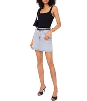 1. STATE Denim Pocket Pencil Mini Skirt