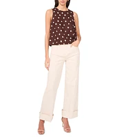 1. STATE Dotted Crew Neck Sleeveless Tank