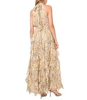 1. STATE Flounce Cascading Cathay Spice Print Maxi Dress