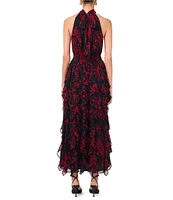 1. STATE Flounce Cascading Floral Print Maxi Dress