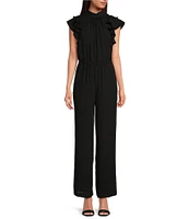 1. STATE Flutter Sleeve Mock Neck Ruffle Jumpsuit