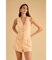 1. STATE High Rise Pleated Cuffed Shorts