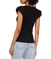 1. STATE Knit Crew Neckline Short Tulip Sleeve Tee