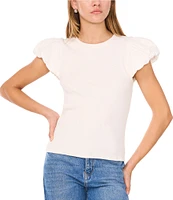 1. STATE Knit Crew Neckline Short Tulip Sleeve Tee