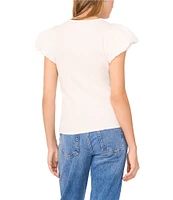 1. STATE Knit Crew Neckline Short Tulip Sleeve Tee