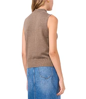 1. STATE Knit Ribbed Mock Neck Sleeveless Sweater