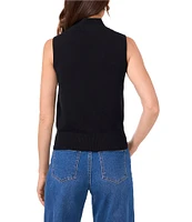 1. STATE Knit Ribbed Mock Neck Sleeveless Sweater