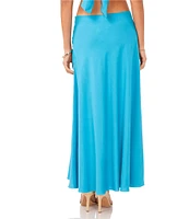 1. STATE Linen Blend Bias Cut A-Line Coordinating Maxi Skirt