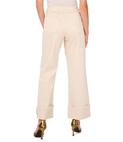1. STATE Mid Rise Wide Leg Roll Cuff Denim Jeans