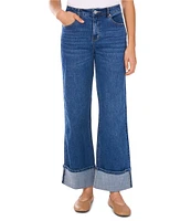 1. STATE Mid Rise Wide Leg Roll Cuff Denim Jeans