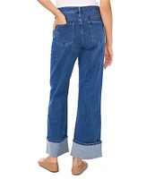 1. STATE Mid Rise Wide Leg Roll Cuff Denim Jeans