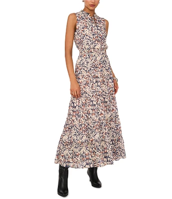 1. STATE Printed V-Neck Sleeveless Maxi Dress