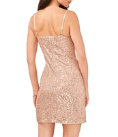 1. STATE Sleeveless V-Neck Sequin Mini Dress