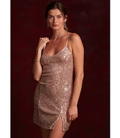 1. STATE Sleeveless V-Neck Sequin Mini Dress