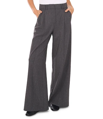 1. STATE Suiting Rhinestone High Rise Pleated Wide Leg Pants