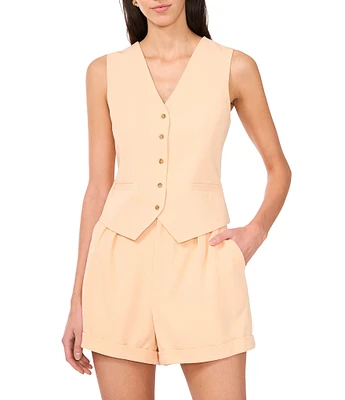 1. STATE V-Neck Button Front Vest