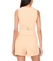 1. STATE V-Neck Button Front Vest