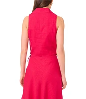 1. STATE Coordinating V-Neck Collared Sleeveless Side Tie Wrap Top