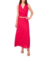 1. STATE Coordinating V-Neck Collared Sleeveless Side Tie Wrap Top