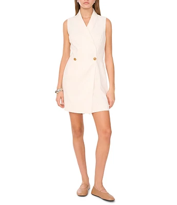 1. STATE V-Neck Sleeveless Button Front Blazer Romper