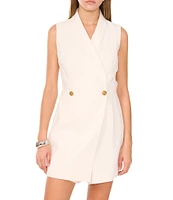 1. STATE V-Neck Sleeveless Button Front Blazer Romper