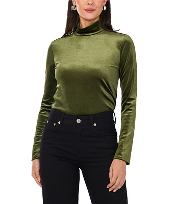 1. STATE Velvet Mock Neck Long Sleeve Top