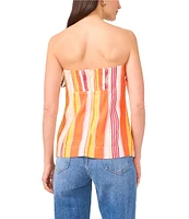 1. STATE Woven Striped Strapless Top