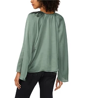1. STATE Woven V-Neck Long Wide Sleeve Blouse