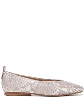 Naturalizer 27 EDIT Carla Snake Print Leather Square Toe Casual Ballet Flats