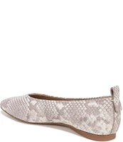 Naturalizer 27 EDIT Carla Snake Print Leather Square Toe Casual Ballet Flats