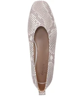 Naturalizer 27 EDIT Carla Snake Print Leather Square Toe Casual Ballet Flats