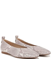 Naturalizer 27 EDIT Carla Snake Print Leather Square Toe Casual Ballet Flats