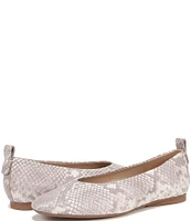 Naturalizer 27 EDIT Carla Snake Print Leather Square Toe Casual Ballet Flats