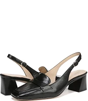 Naturalizer 27 EDIT Hunny Leather Square Toe Slingback Loafer Pumps