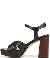 Naturalizer 27 EDIT Jaime Leather Criss Cross Ankle Strap Platform Dress Pumps