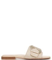 Naturalizer 27 EDIT Naomi Premium Straw Oversized Buckle Casual Slide Sandals