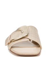 Naturalizer 27 EDIT Naomi Premium Straw Oversized Buckle Casual Slide Sandals