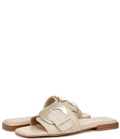 Naturalizer 27 EDIT Naomi Premium Straw Oversized Buckle Casual Slide Sandals