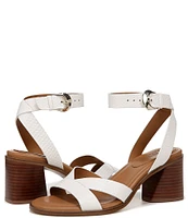 Naturalizer 27 EDIT Yumi Leather Ankle Strap Block Heel Casual Sandals