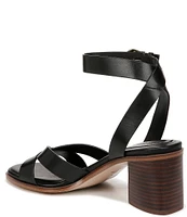 Naturalizer 27 EDIT Yumi Leather Ankle Strap Block Heel Casual Sandals