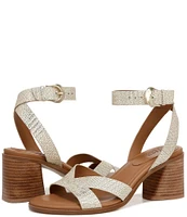 Naturalizer 27 EDIT Yumi Leather Ankle Strap Block Heel Casual Sandals