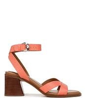 Naturalizer 27 EDIT Yumi Leather Ankle Strap Block Heel Casual Sandals