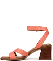 Naturalizer 27 EDIT Yumi Leather Ankle Strap Block Heel Casual Sandals